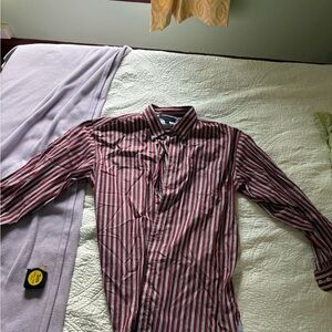 Vintage Tommy Hilfiger Men's Red and White Striped Shirt